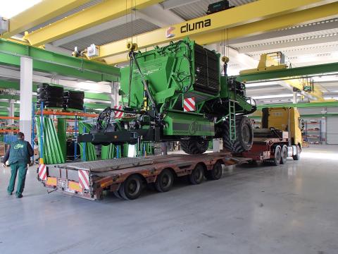 AVR harvester on transport